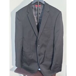 Linea Uomo Dark Black  Blazer Jacket Sports Coat Mens 39 Regular Cotton